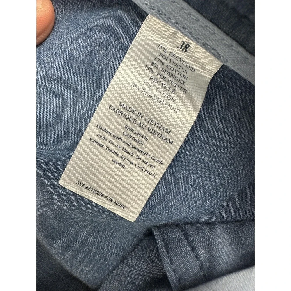 Faherty All Day Shorts Mens 38 Blue Chino Drawstring Stretch Casual 9 Inseam